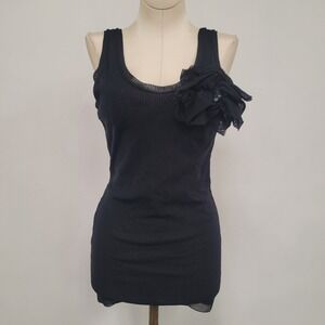 Express Womens Y2K Mesh Dark Coquette Tank Top Size M Fairy Whimsigoth Statement